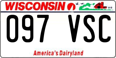 WI license plate 097VSC
