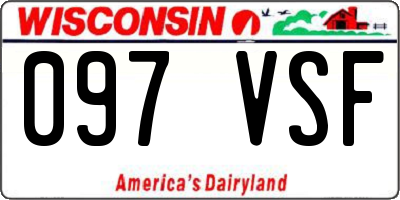 WI license plate 097VSF