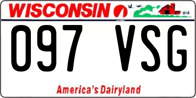 WI license plate 097VSG