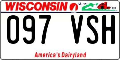 WI license plate 097VSH