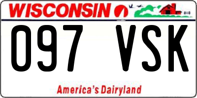 WI license plate 097VSK