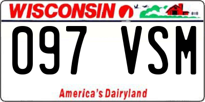 WI license plate 097VSM