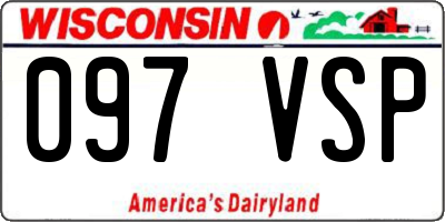 WI license plate 097VSP