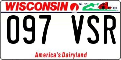 WI license plate 097VSR