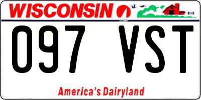 WI license plate 097VST