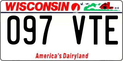 WI license plate 097VTE