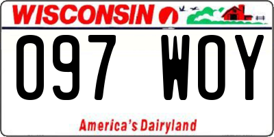 WI license plate 097WOY