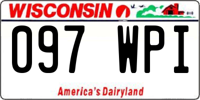 WI license plate 097WPI