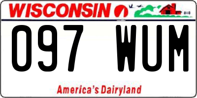 WI license plate 097WUM