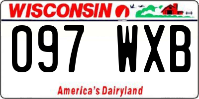 WI license plate 097WXB