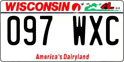 WI license plate 097WXC