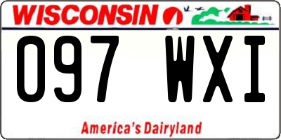 WI license plate 097WXI