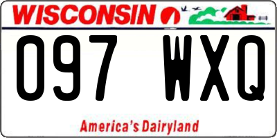 WI license plate 097WXQ