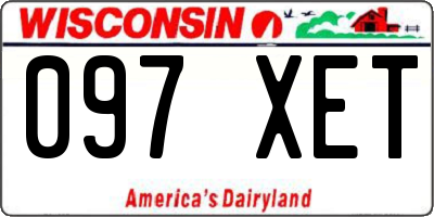 WI license plate 097XET