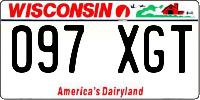 WI license plate 097XGT
