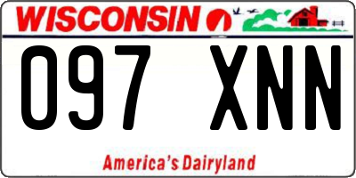 WI license plate 097XNN