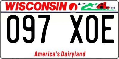 WI license plate 097XOE