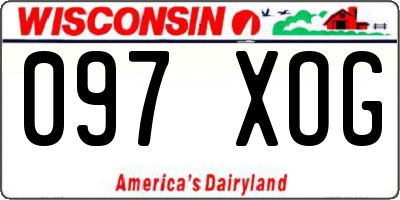 WI license plate 097XOG