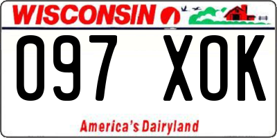 WI license plate 097XOK