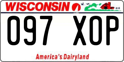 WI license plate 097XOP