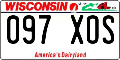 WI license plate 097XOS