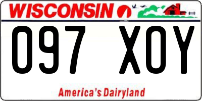 WI license plate 097XOY