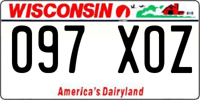 WI license plate 097XOZ