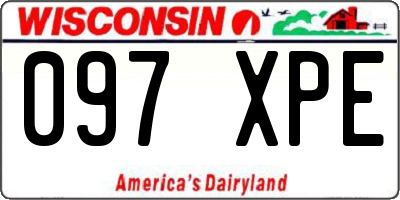 WI license plate 097XPE