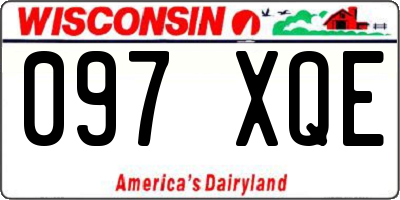 WI license plate 097XQE