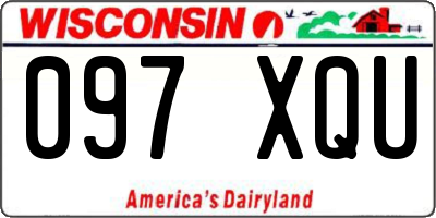 WI license plate 097XQU