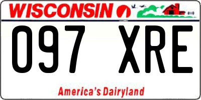 WI license plate 097XRE