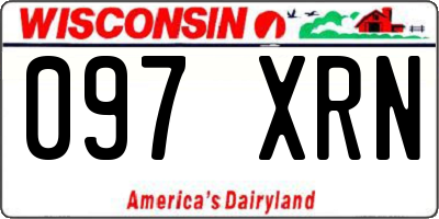 WI license plate 097XRN