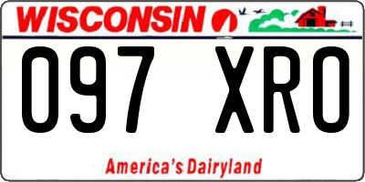 WI license plate 097XRO