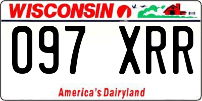 WI license plate 097XRR