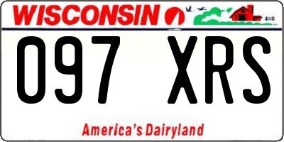 WI license plate 097XRS