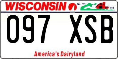 WI license plate 097XSB