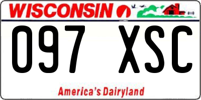 WI license plate 097XSC