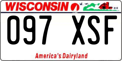 WI license plate 097XSF