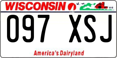 WI license plate 097XSJ