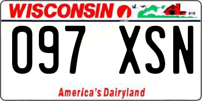 WI license plate 097XSN