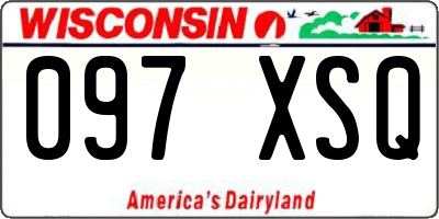 WI license plate 097XSQ