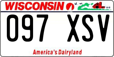 WI license plate 097XSV