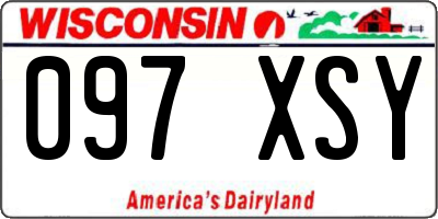 WI license plate 097XSY