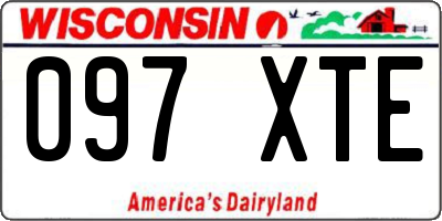 WI license plate 097XTE