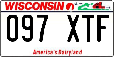 WI license plate 097XTF