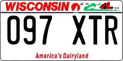WI license plate 097XTR