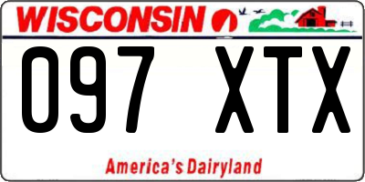 WI license plate 097XTX