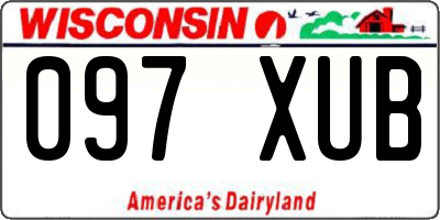 WI license plate 097XUB