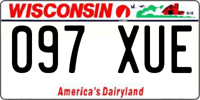 WI license plate 097XUE