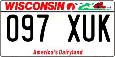 WI license plate 097XUK